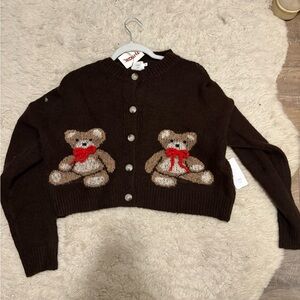 Brown Teddy Bear Cardigan